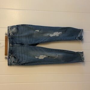 KanCan Jeans Distressed Frayed Hem Women's Size 2XL Whiskers